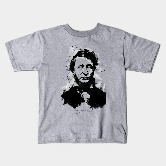 Henry David Thoreau Kids T-Shirt by PrintablesPassions